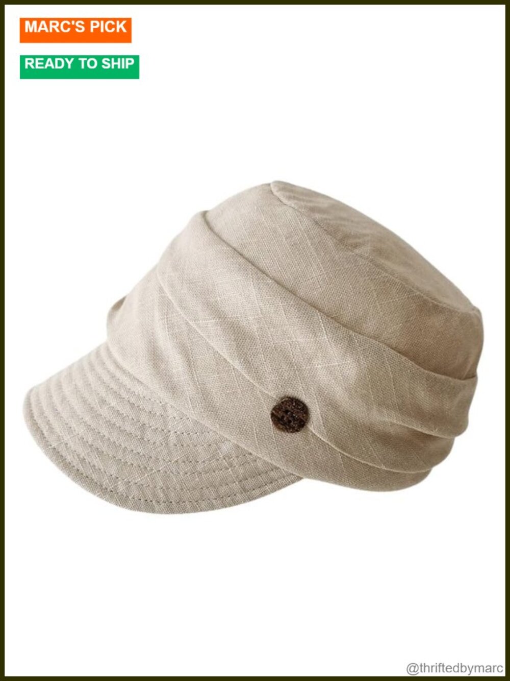 Women's Cotton Linen Adjustable Newsboy Cap with Sun Protection